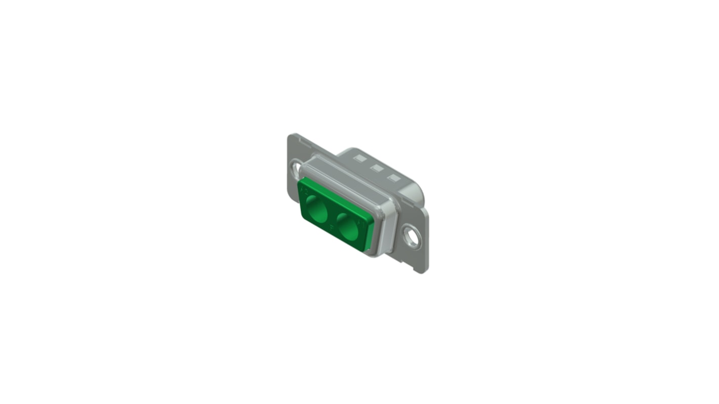 CONEC 2 Way Through Hole D-sub Connector Plug, with Mounting Hole