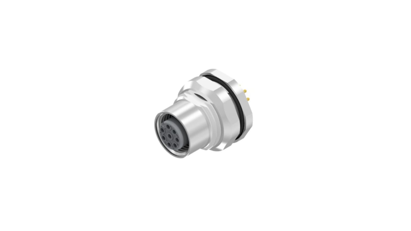 CONEC Circular Connector, 8 Contacts, Panel Mount, M12 Connector, Plug, Female, IP67, 43 Series