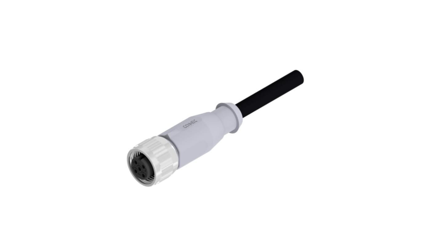 CONEC M12圆形连接器插座, 5芯, 电缆安装, 电线端接, IP67, 43系列