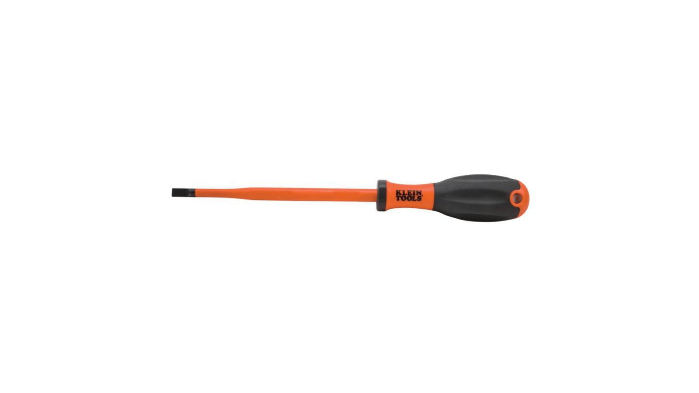 Klein Tools Slotted Insulated Screwdriver, 5.5 mm Tip, 125 mm Blade, VDE/1000V, 225 mm Overall