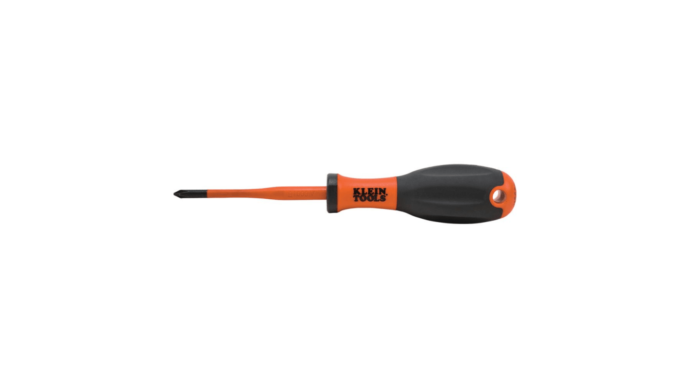 Klein Tools Phillips Insulated Screwdriver, PH1 Tip, 80 mm Blade, VDE/1000V, 180 mm Overall