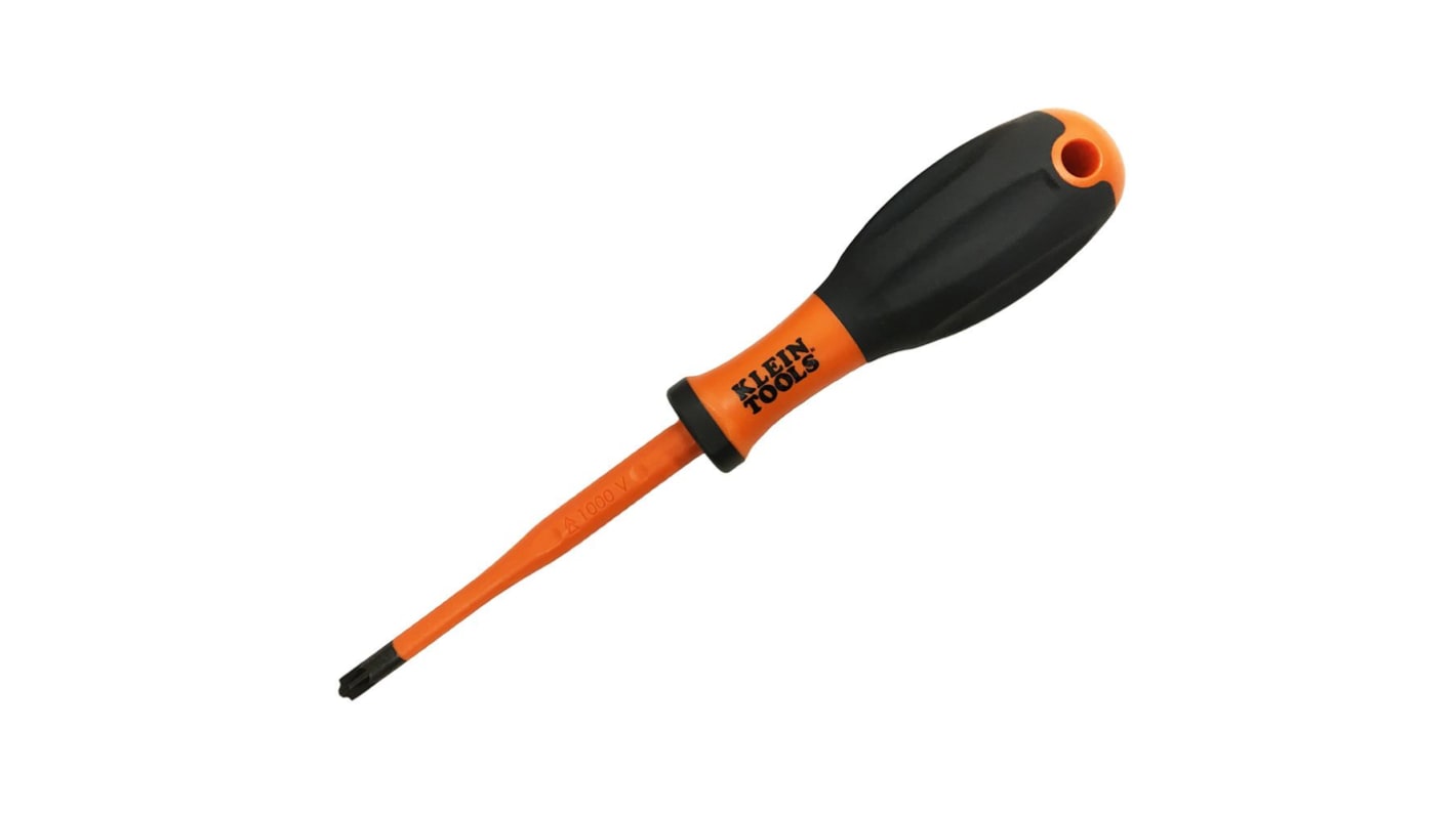 Klein Tools Pozidriv Insulated Screwdriver, PZ2 Tip, VDE/1000V, 210 mm Overall