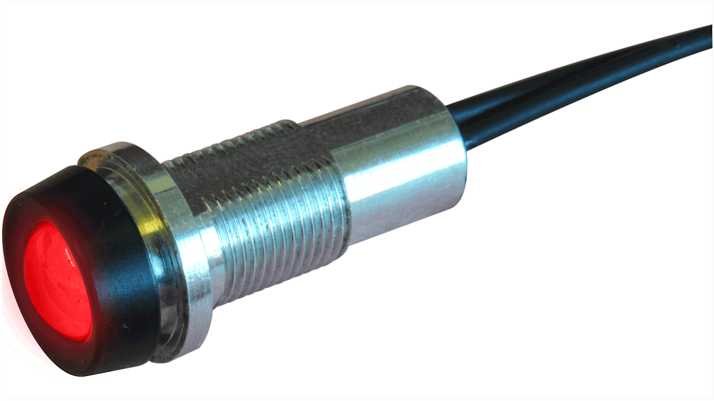 Indicatore Oxley Rosso  a LED, 12V cc, IP68, foro da 10mm