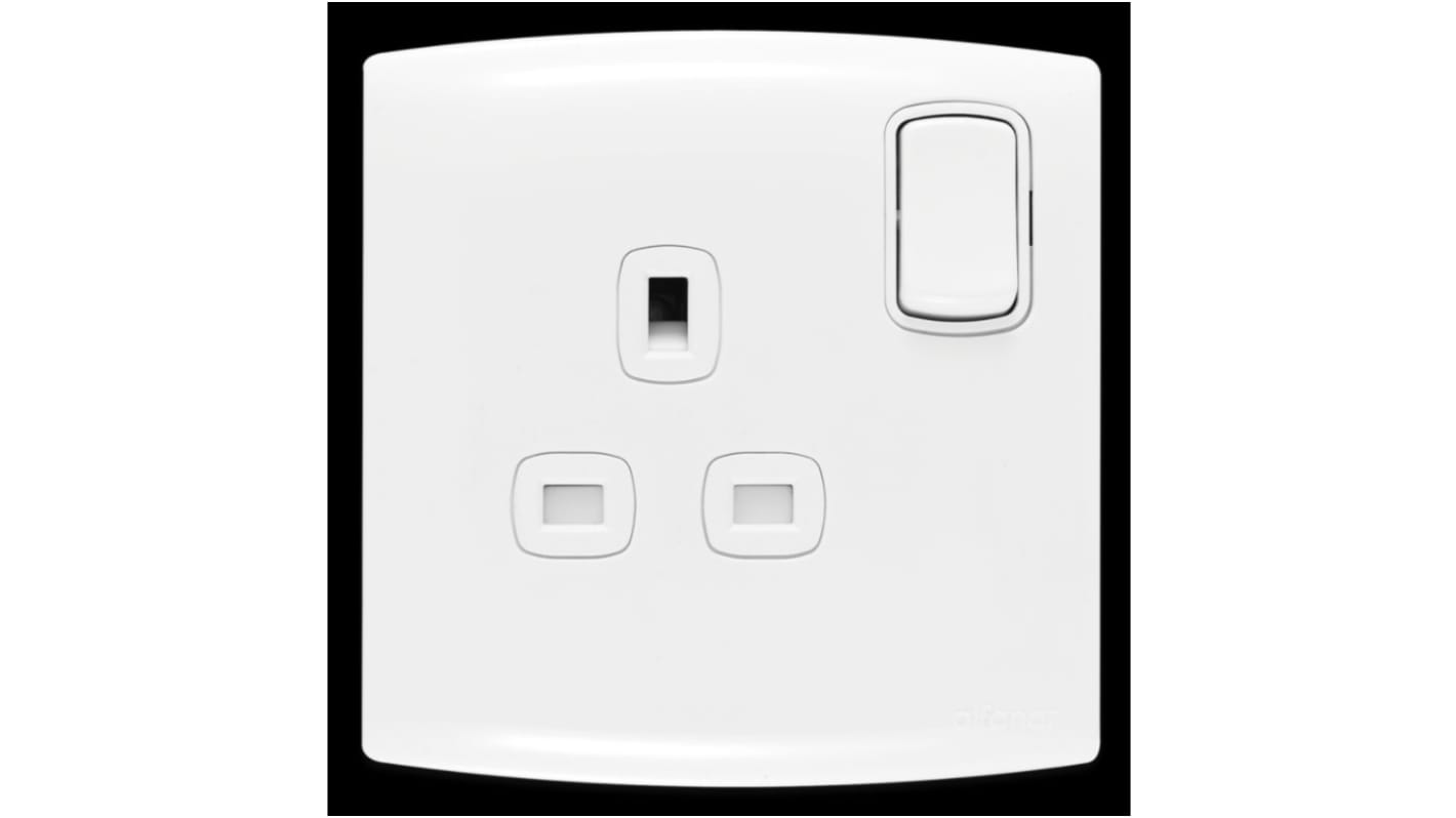 Contactum White 1 Gang Plug Socket, 2 Poles, 13A, Indoor Use