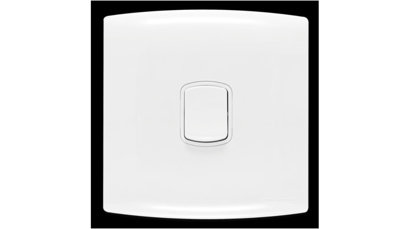 Interruttore luce Contactum serie Alfanar, 10A, 220 → 250V, 2 vie, Colore bianco, IP2X, Policarbonato