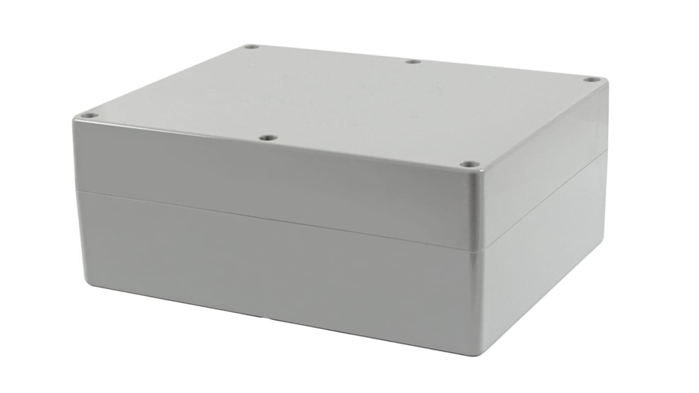 Hammond 1555 Series Light Grey ABS Enclosure, IP66, Grey Lid, 11.81 x 9.45 x 4.72in