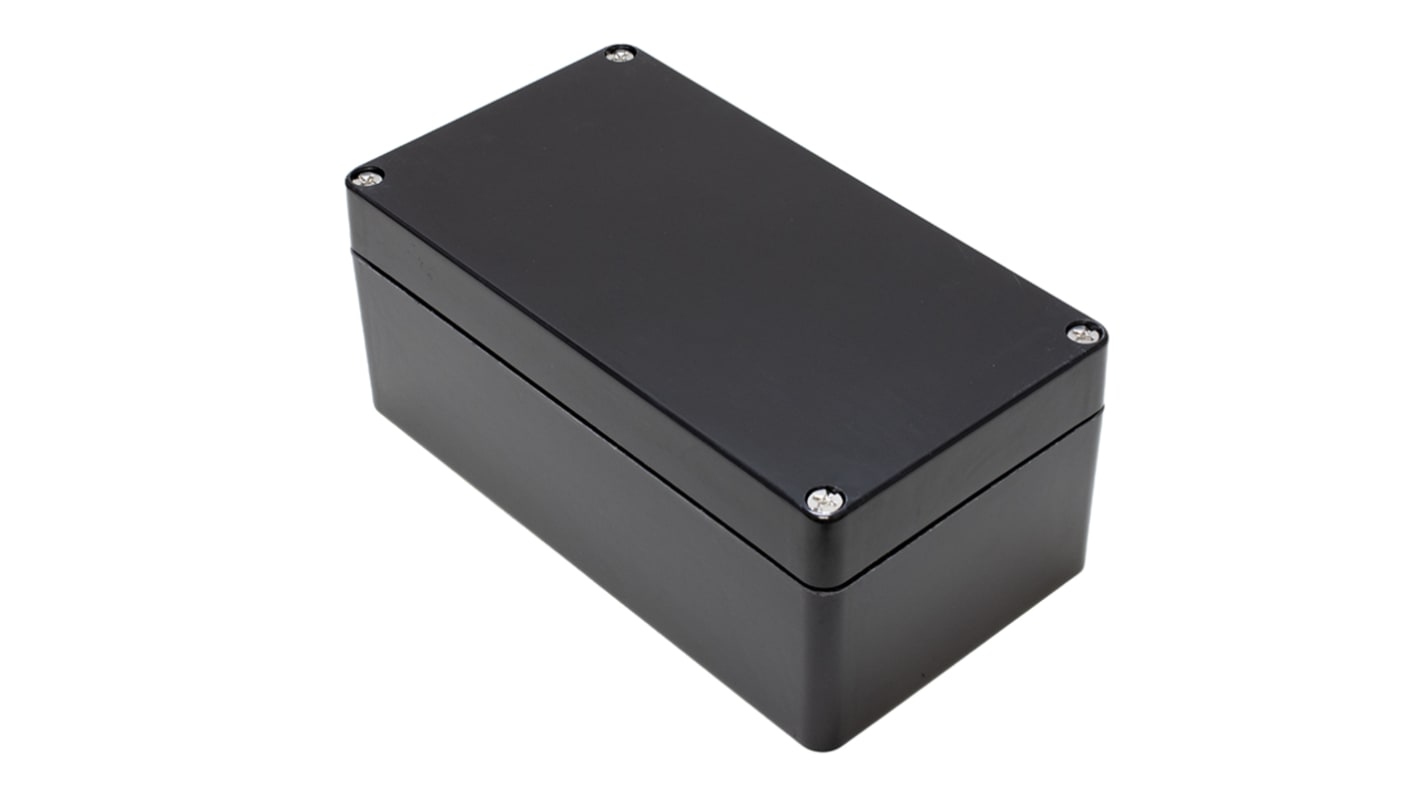 Hammond 1590ZGRPBK Series Black Fibreglass Reinforced Polyester Enclosure, IP66, 220 x 120 x 90mm