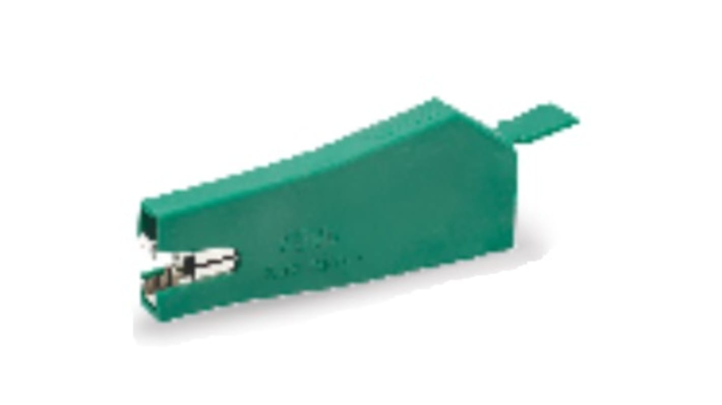 Sato Parts Crocodile Clip, Copper Alloy Contact, 5A, Green
