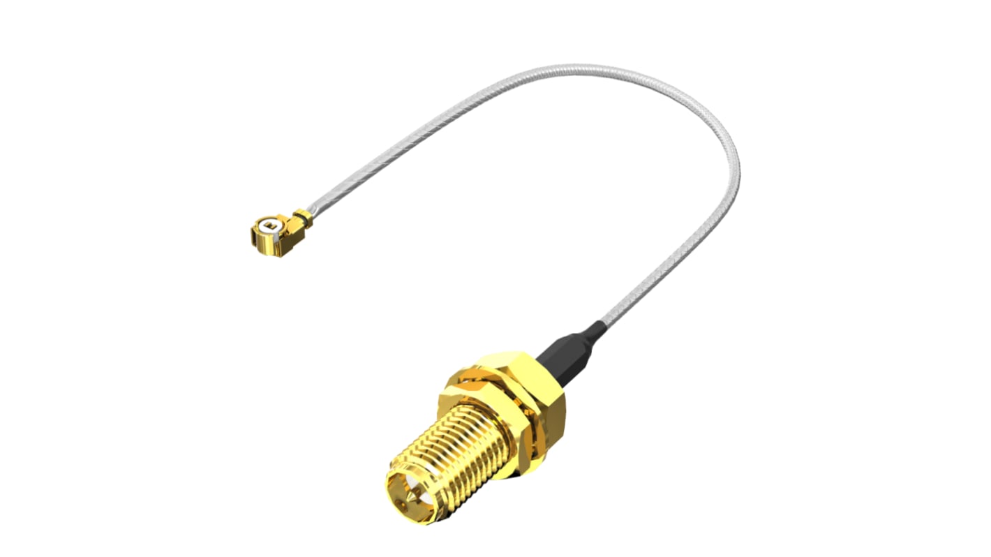 Samtec Male MHF1 to Female SMA, 100mm, RF Coaxial, Terminated50 Ω