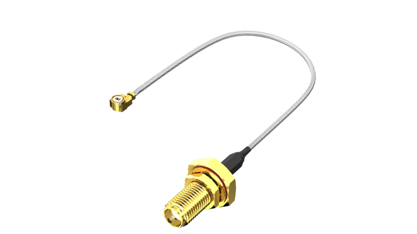 Samtec MH113 Series Male MHF1 to Female SMA, 100mm, RF Coaxial, Terminated50 Ω