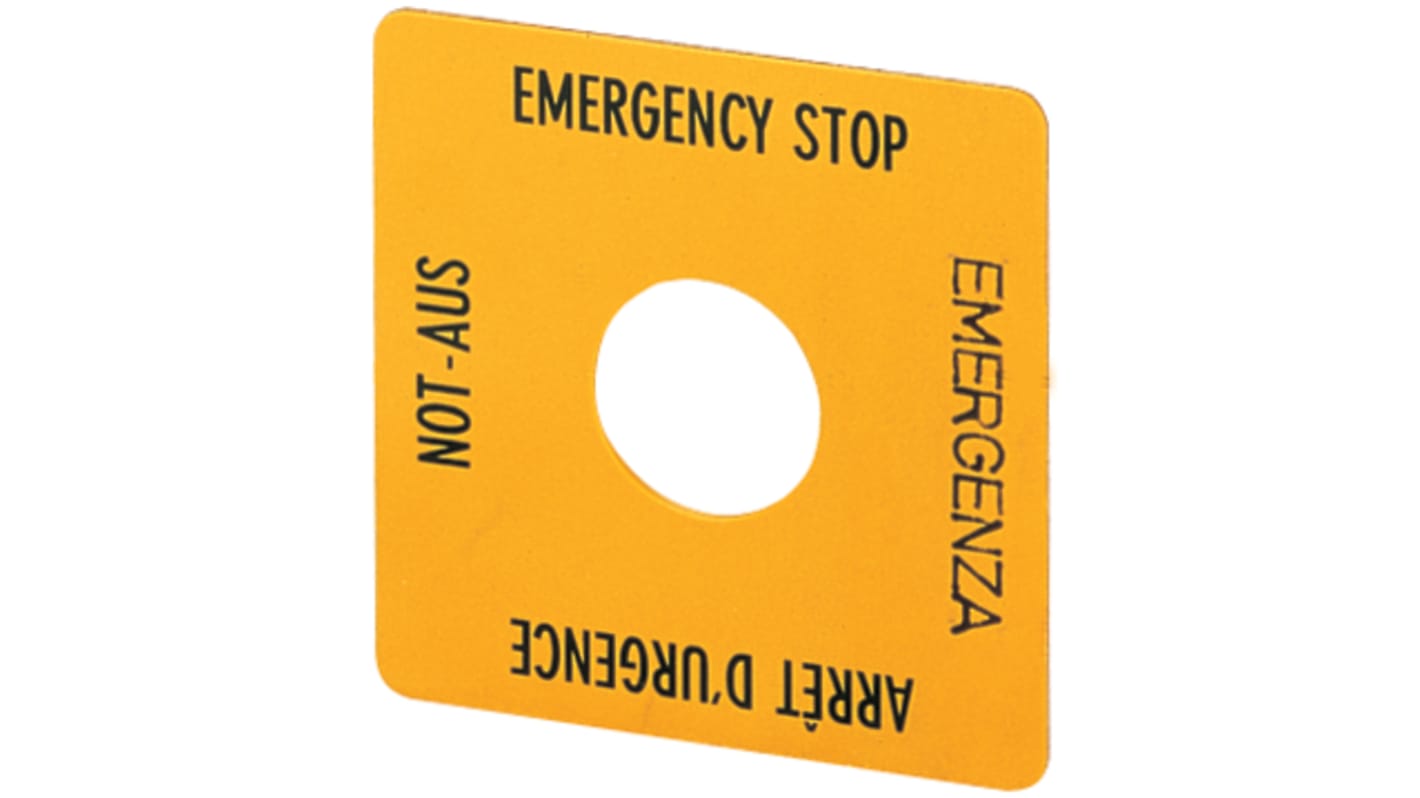 Eaton 标签 紧急停止标签, "Arrêt d'urgence - Emergency Stop - Emergenza - Not-Aus"文字, 用于按钮, RMQ16系列