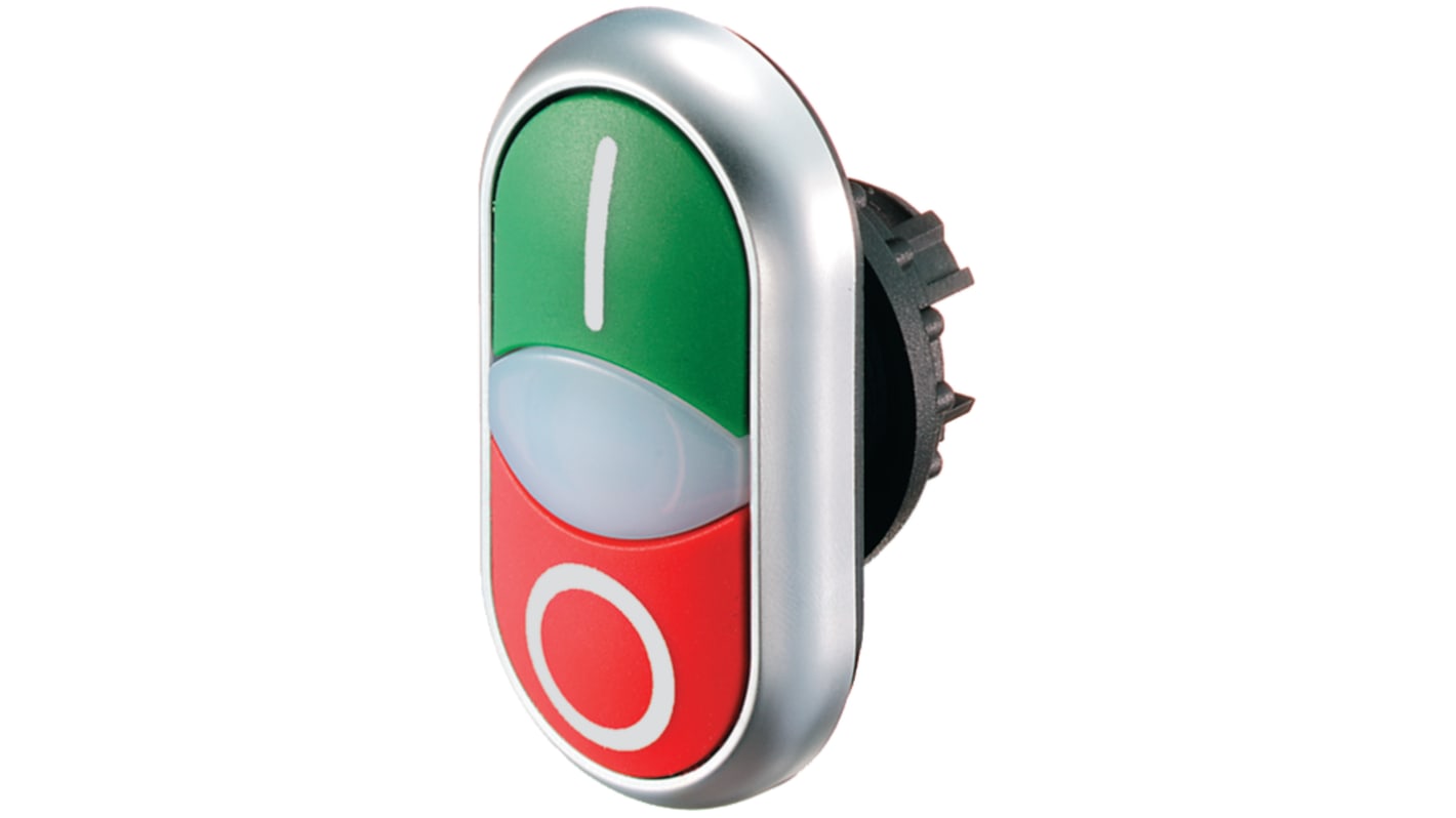 Eaton RMQ Titan M22 Series Green, Red Momentary Push Button Head, 22.5mm Cutout