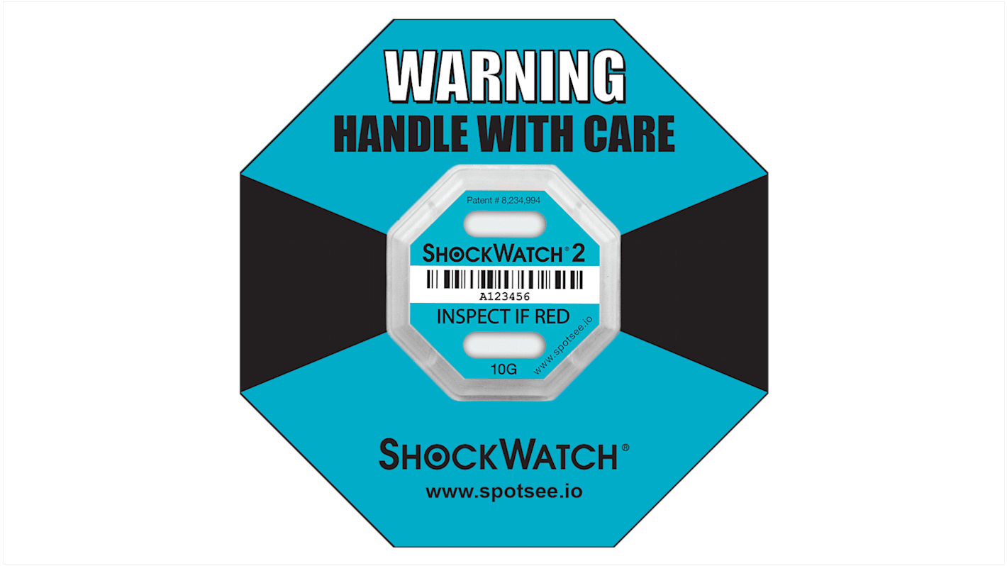 SpotSee Shock Label 6.35mm x 42.93mm, 10
