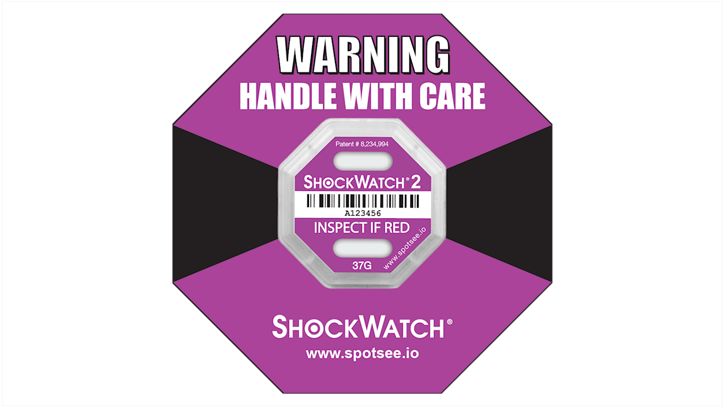 Etichetta con indicatore d'urto SpotSee ShockWatch2, 42.93mm x 6.35mm, conf da 10 pz.