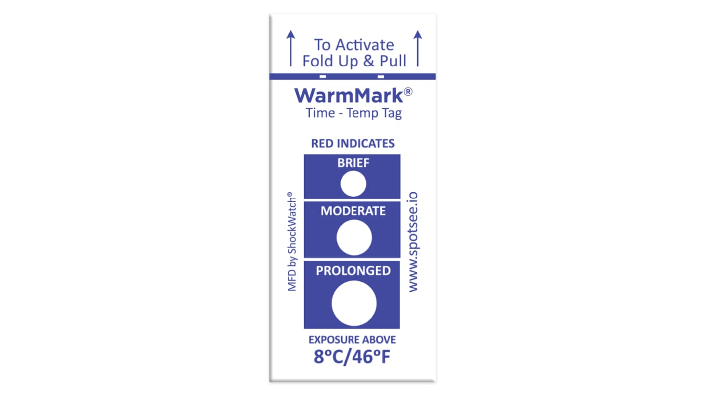 Étiquette thermosensible SpotSee +8°C à +37°C 1 niveau