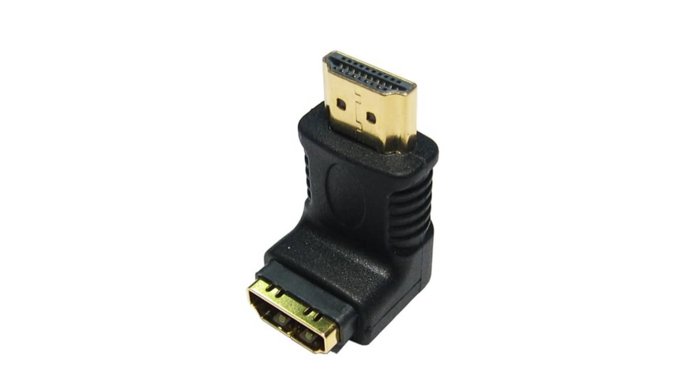 RS PRO HDMI适配器, HDMI 公头 (1)转HDMI 母头 (1), 直角