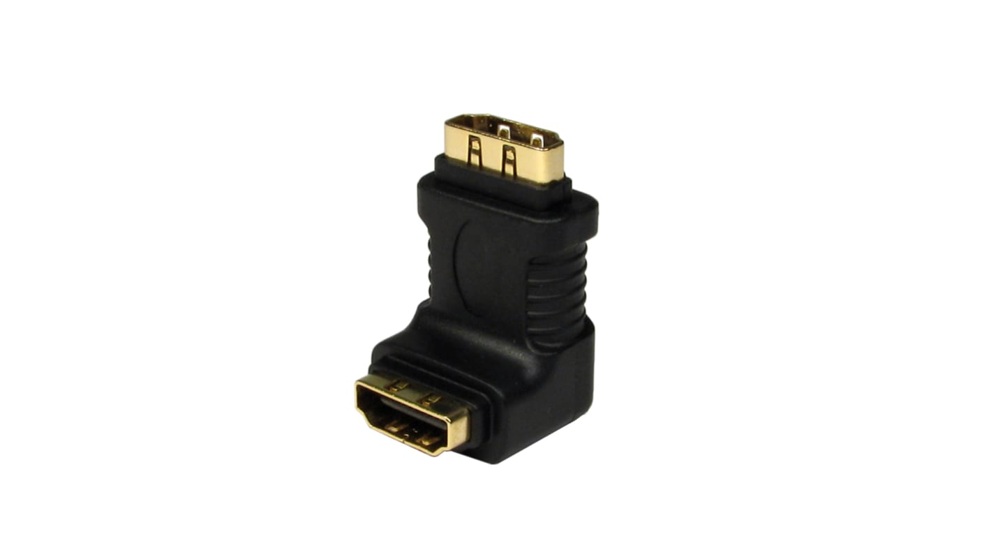 RS PRO Right Angle HDMI Adapter, Female HDMI to Female HDMI