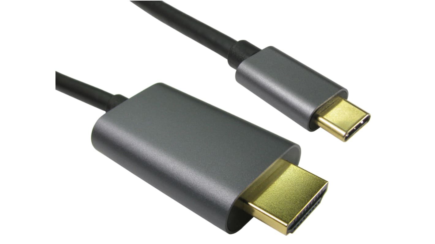 RS PRO USB-Kabel, USB C / HDMI, 1m Schwarz