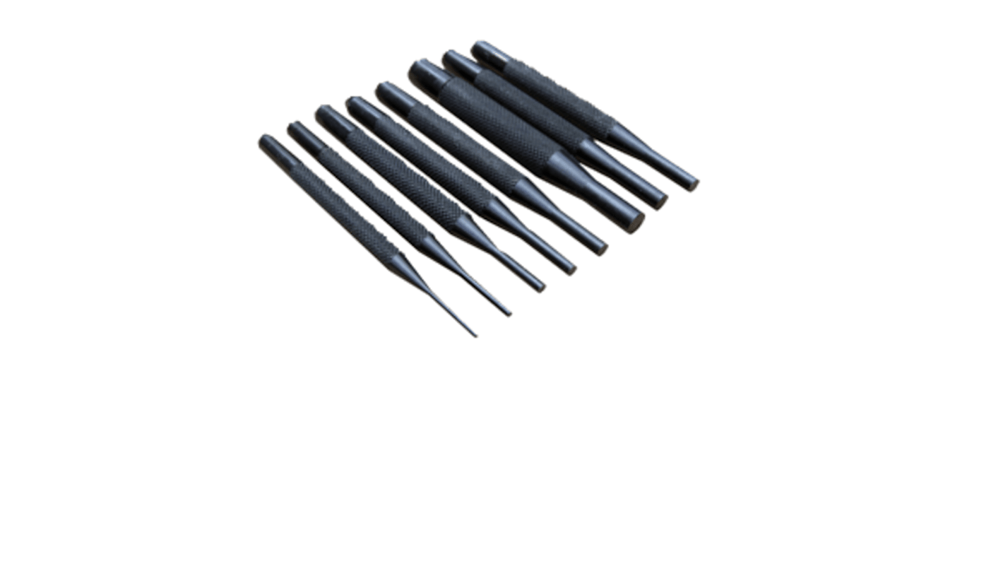 RS PRO 8-Piece Punch Set, Parallel Pin Punch, 101.6 mm Overall