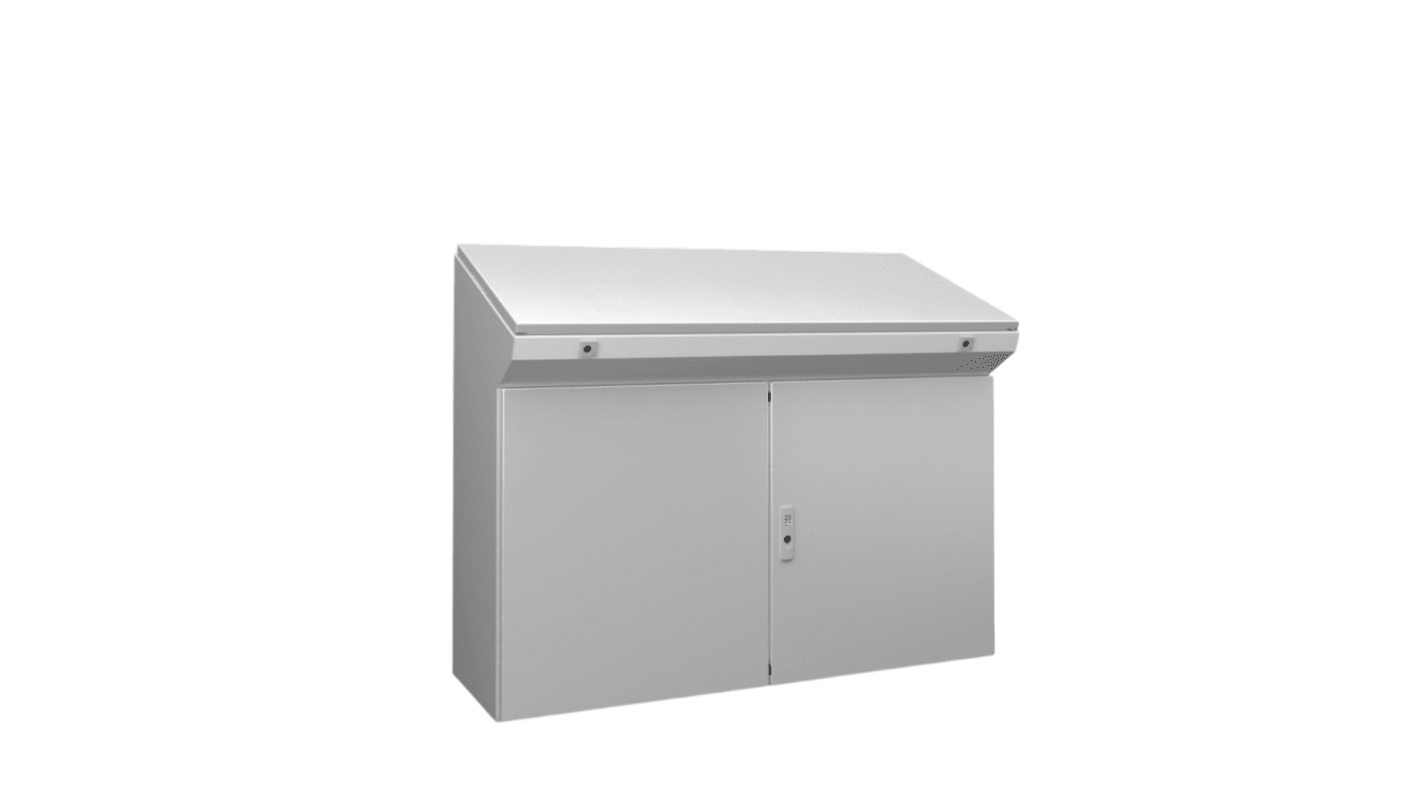 Rittal 双门落地机柜, IP55, 975 x 1200 x 500mm, 不透明门, RAL7035, TP系列