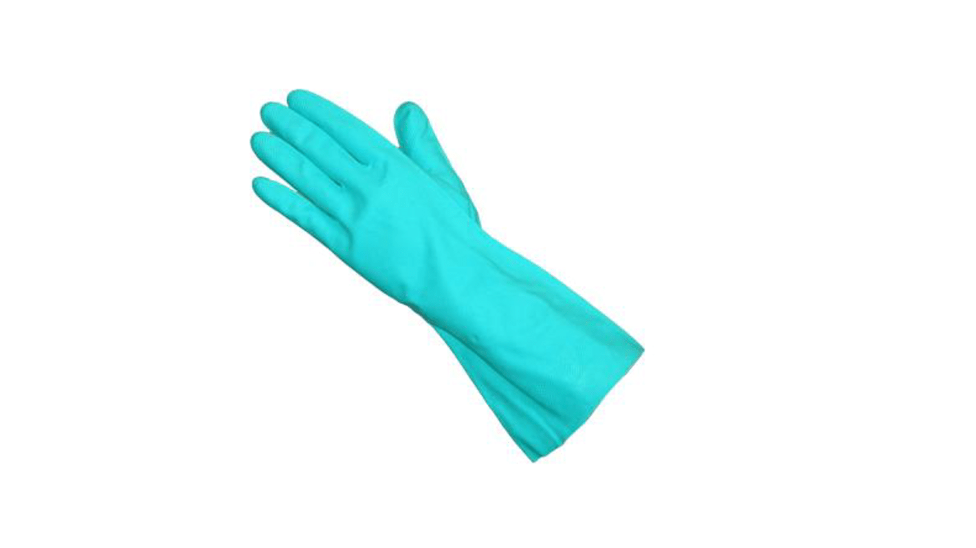 Rubberex Contact Chem Green Nitrile Chemical Resistant Work Gloves, Size 9, Nitrile Coating