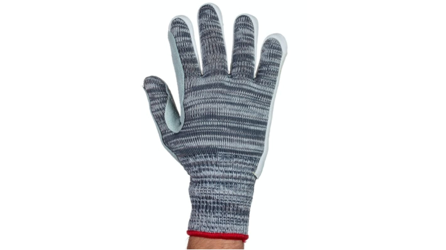 Tornado Aquaglass Grey Yarn Cut Resistant Cut Resistant Gloves, Size 9, Leather Coating