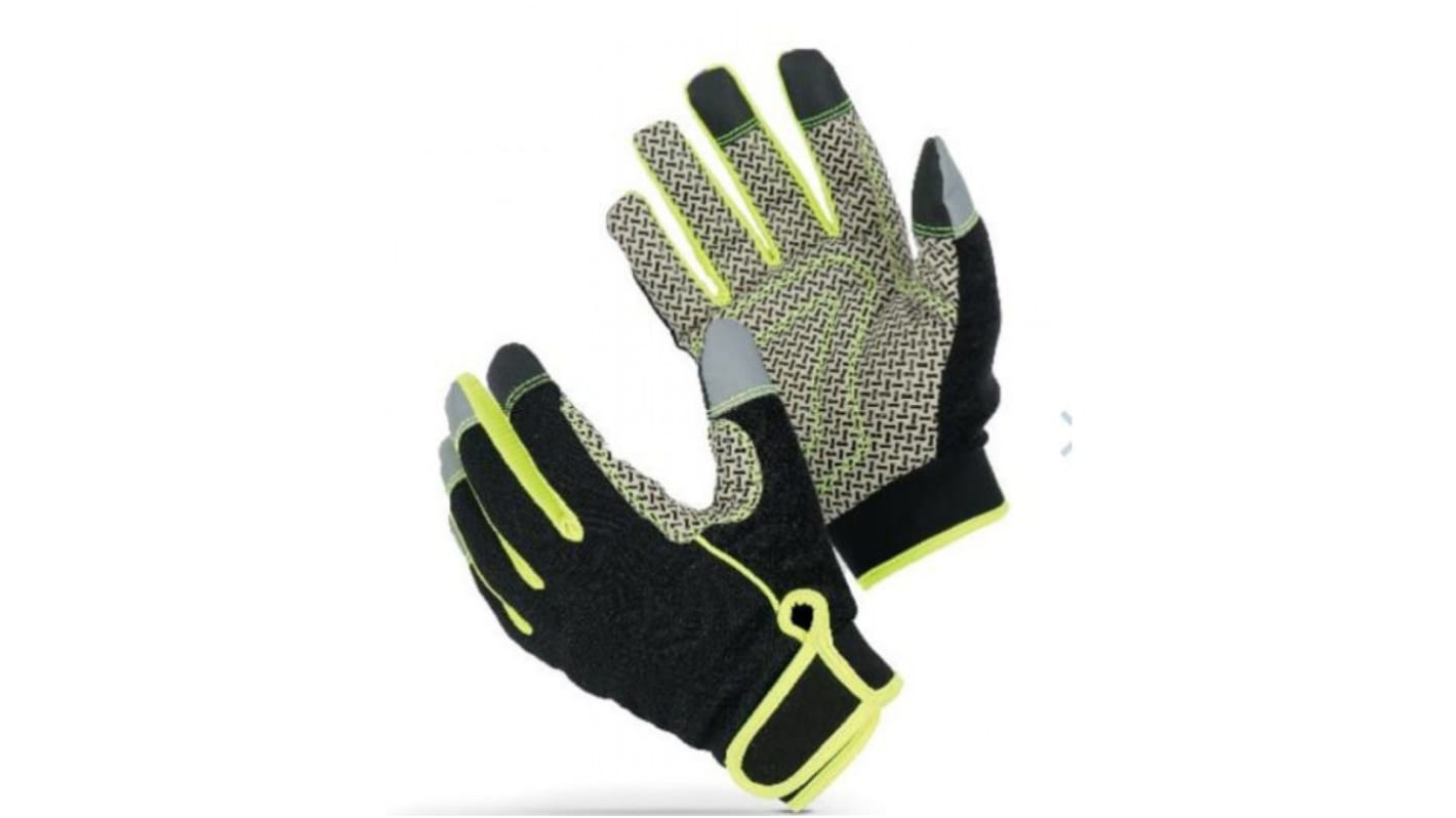 Flexitog Black/Yellow Leather Cold Resistant Work Gloves, Size 7