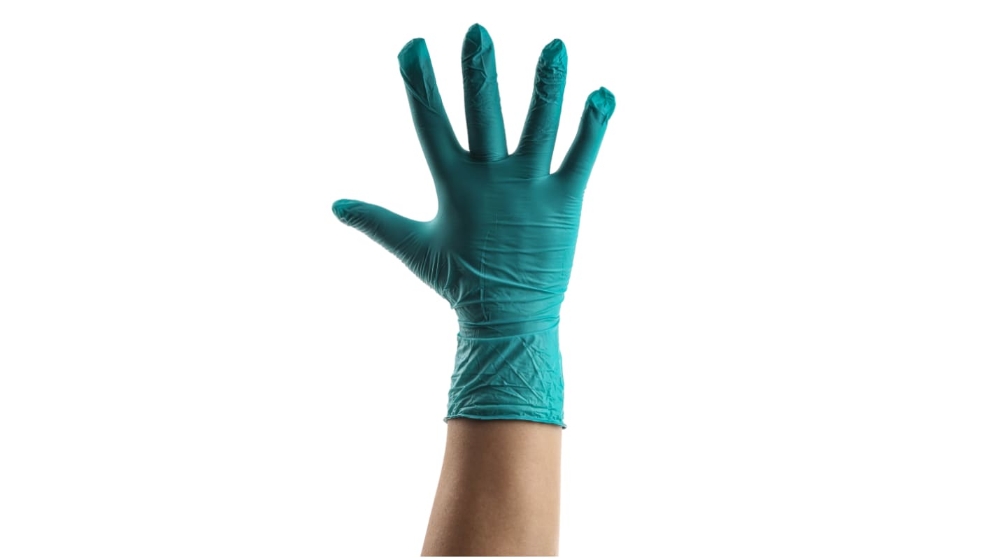 Unigloves Green Powder-Free Nitrile Disposable Gloves, Size 10, XL, 100 per Pack