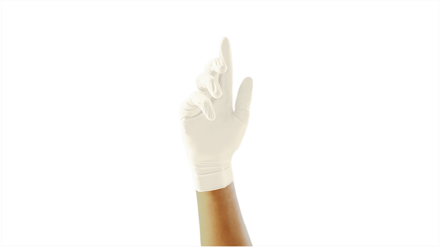 Unigloves Natural Colour Powdered Latex Disposable Gloves, Size XS, 100 per Pack