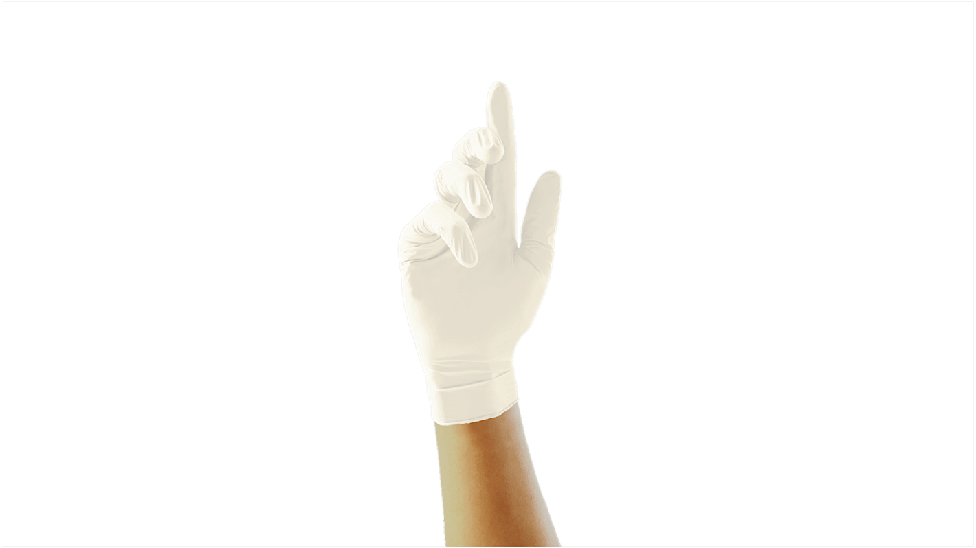 Unigloves Natural Colour Powdered Latex Disposable Gloves, Size 8, Medium, 100 per Pack