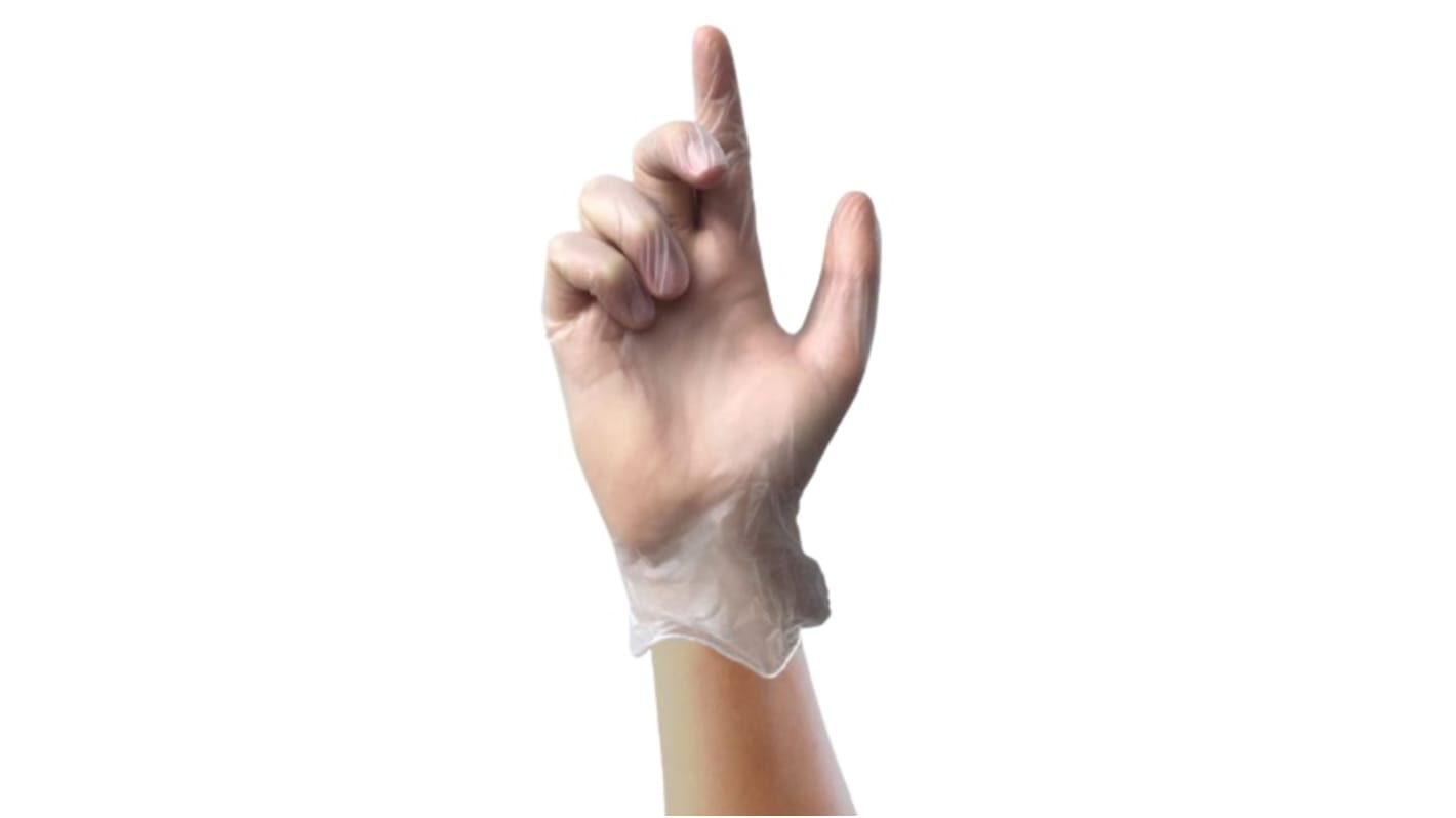 Unigloves Clear Powder-Free Vinyl Disposable Gloves, Size 10, XL, 100 per Pack