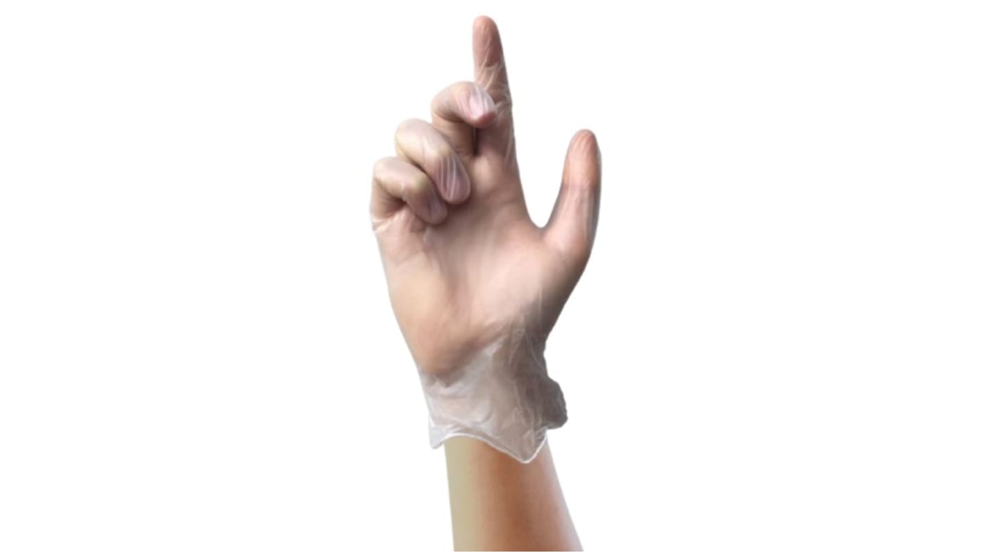 Unigloves Clear Powdered Vinyl Disposable Gloves, Size 10, XL, 100 per Pack