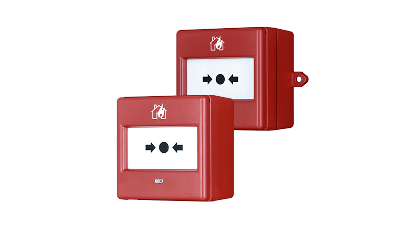 Eaton Red Fire Alarm Call Point, Break Glass Operated, Outdoor, Mains-Powered