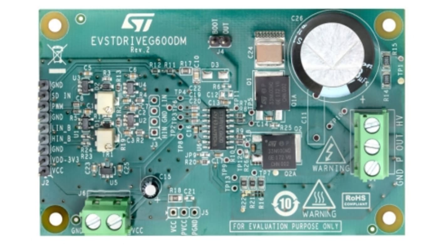 STMicroelectronics Demonstration Board for STDRIVEG600 Half-Bridge Driver for STDRIVEG600 for STDRIVEG600