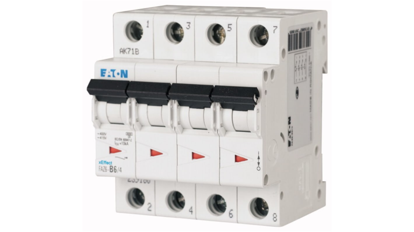 Eaton xEffect MCB, 4P, 1A Curve B