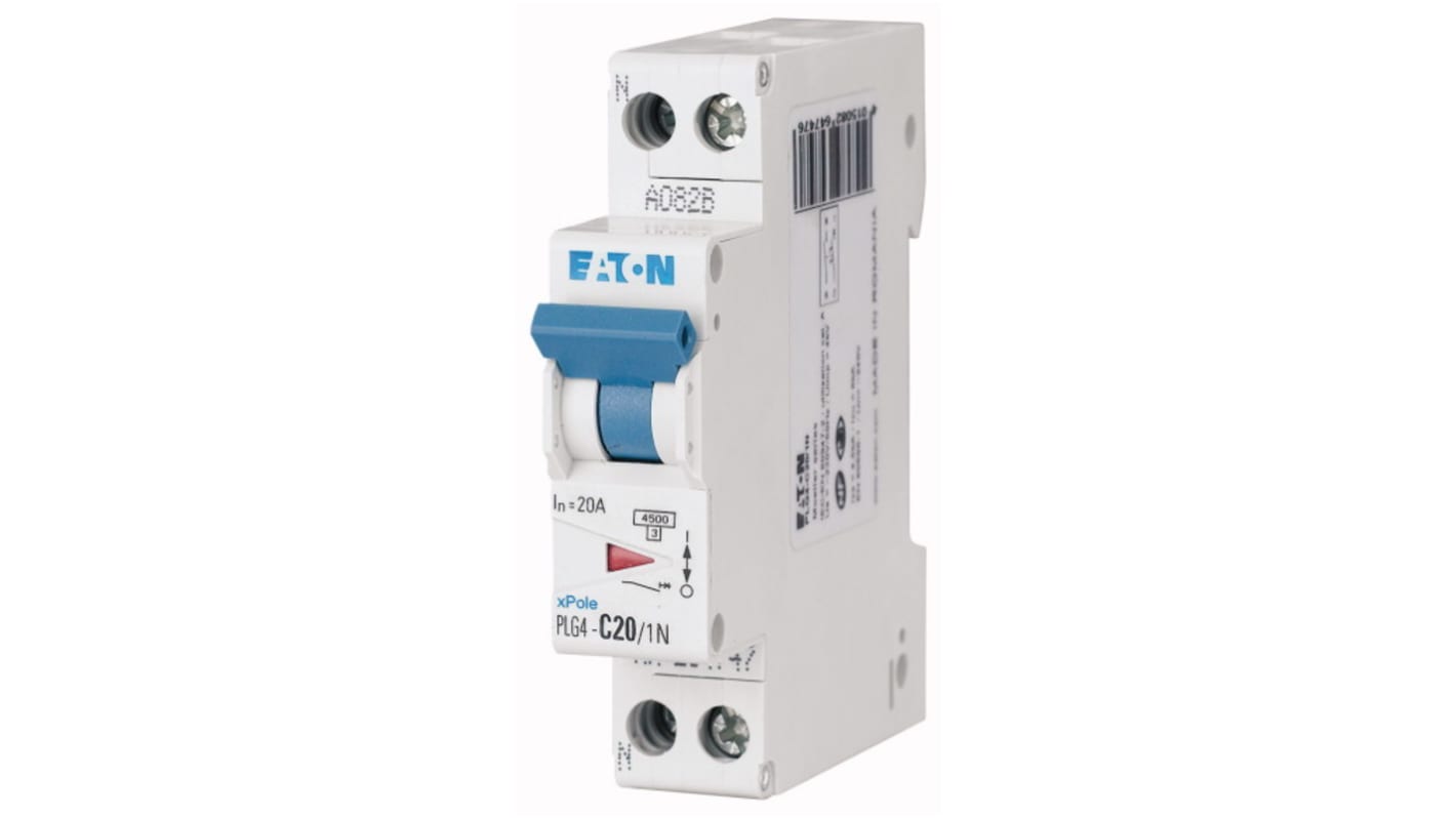 Interruttore magnetotermico Eaton 1+N 20A, Tipo B