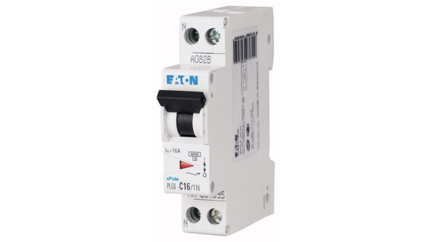 Interruttore magnetotermico Eaton 1+N 16A 6 kA, Tipo B