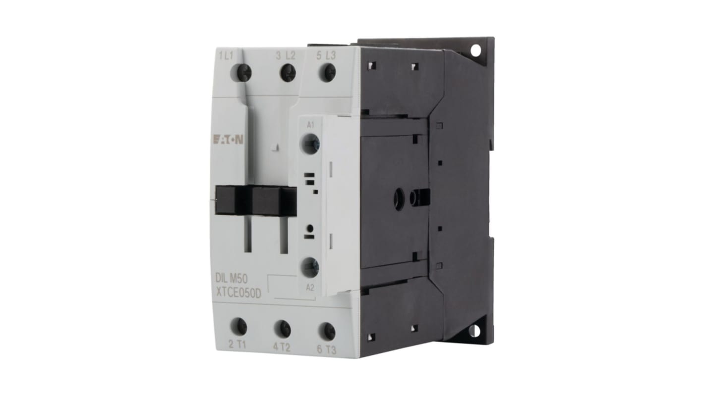 Contactor Eaton DILM de 3 polos, 1 NA, 700 A, bobina 24 V, 22 kW