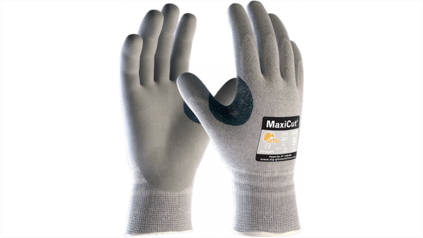 ATG Maxicut Grey Spandex Cut Resistant Work Gloves, Size 11, NBR Coating