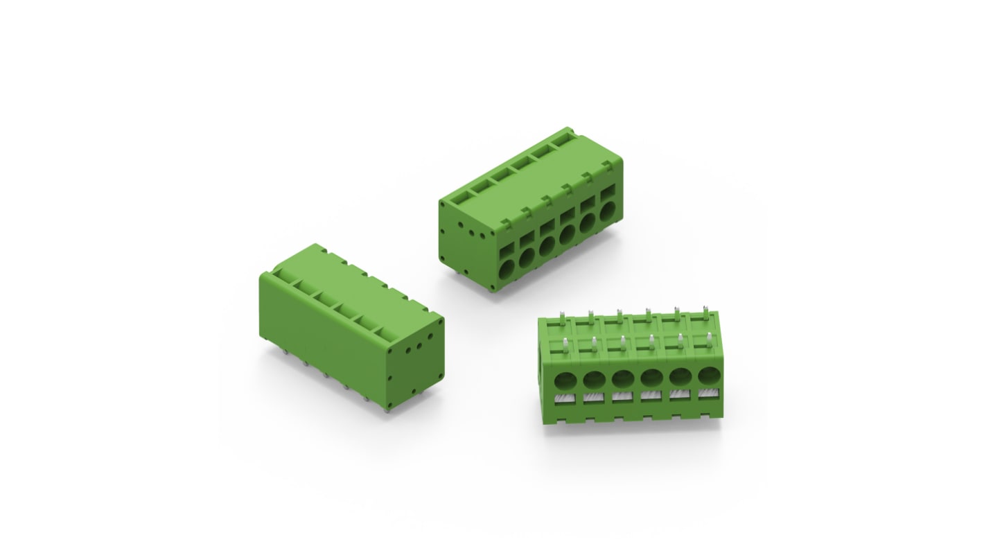 Wurth Elektronik WR-TBL Series PCB Terminal Block, 3-Contact, 5mm Pitch, Cable Mount, 1-Row