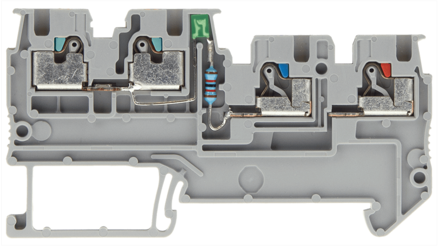 Siemens 8WH6003 Series Grey DIN Rail Terminal Block, 1.5mm², Triple-Level, Plug In Termination