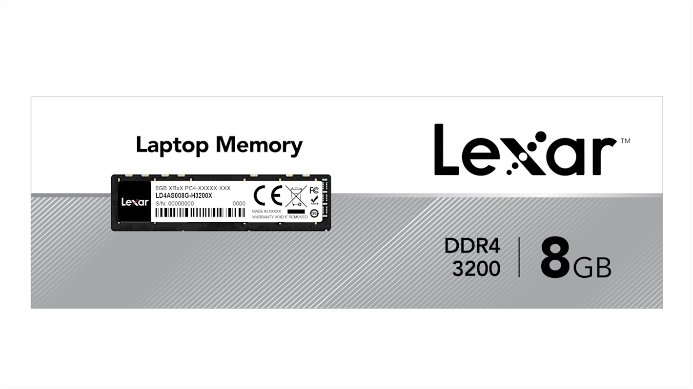 Lexar 8 GB DDR4 Laptop RAM, 3200MHz, DIMM, 1.2V