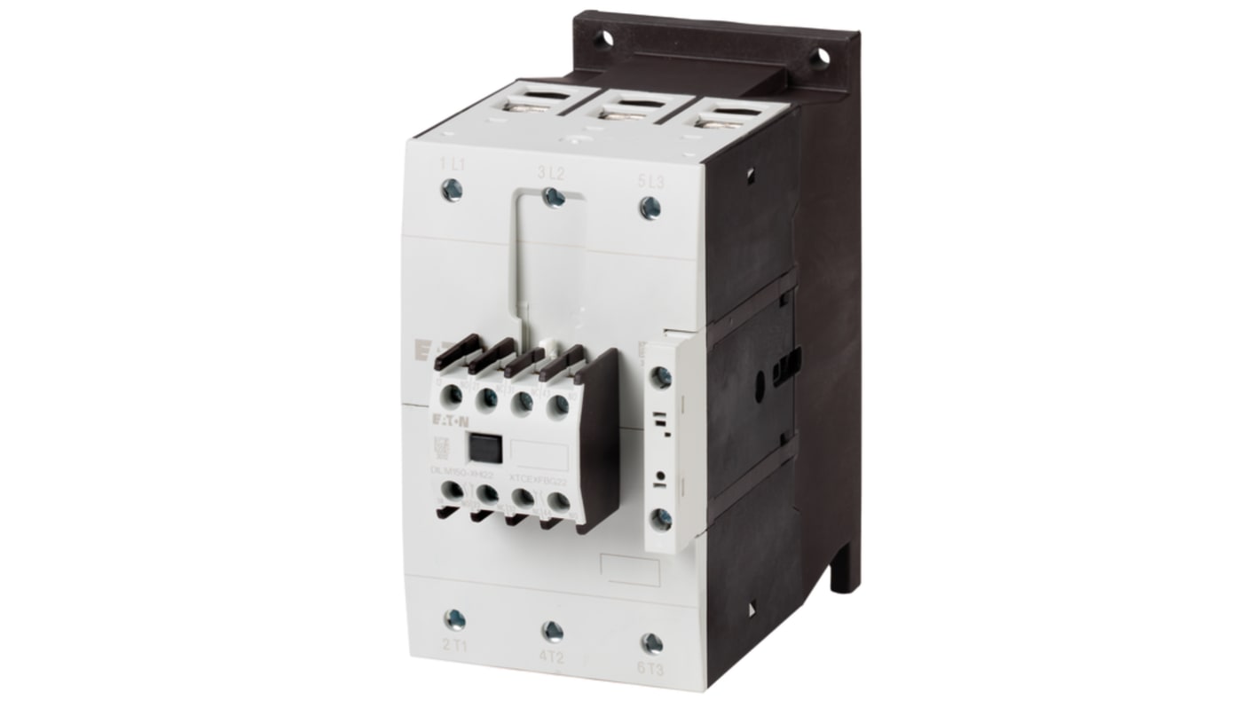 Eaton DILM DILM Contactor, 190/240 V ac Coil, 3-Pole, 115 A, 55 kW, 2 N/O, 2 NC