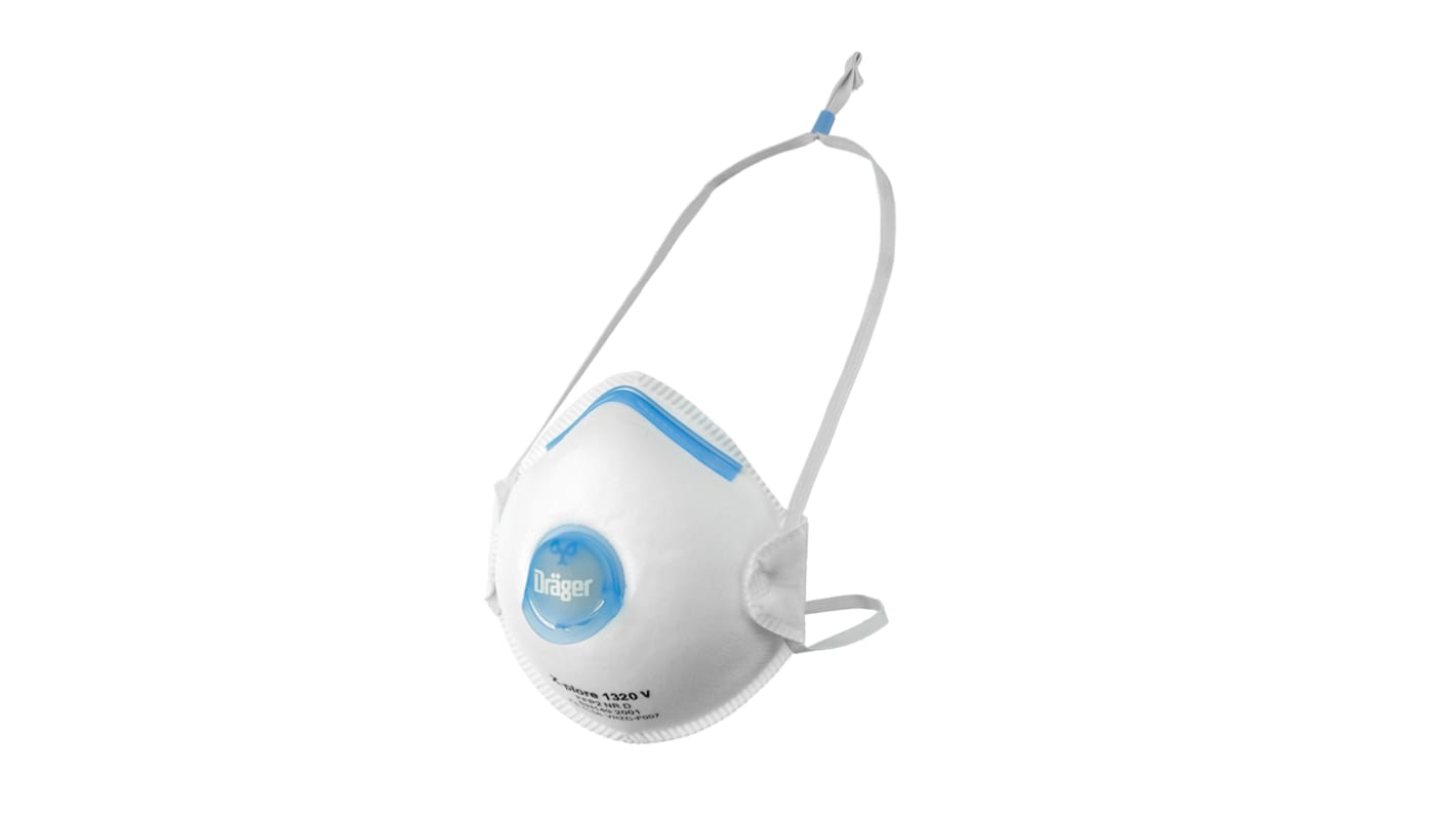 Mascherine usa e getta FFP2 con valvola DRAEGER serie X-plore 1300, col. Blu, Bianco