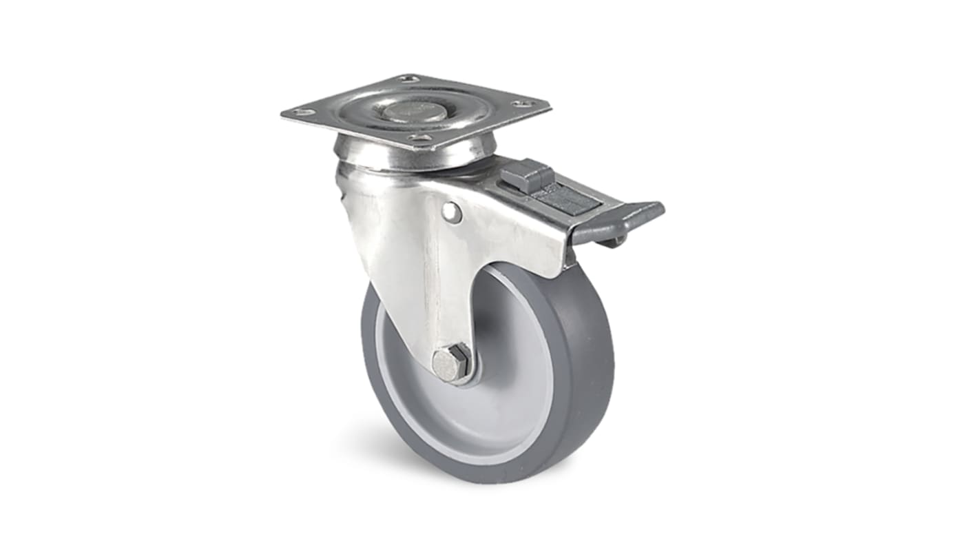 Guitel Hervieu Braked Swivel Castor Wheel, 60kg Capacity, 75mm Wheel