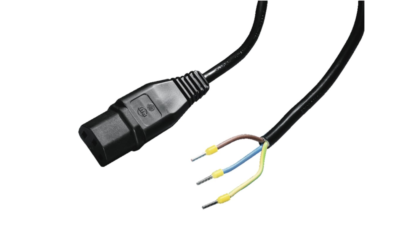 Rittal IEC C13 Unterminated Power Cord, 1.5mSM