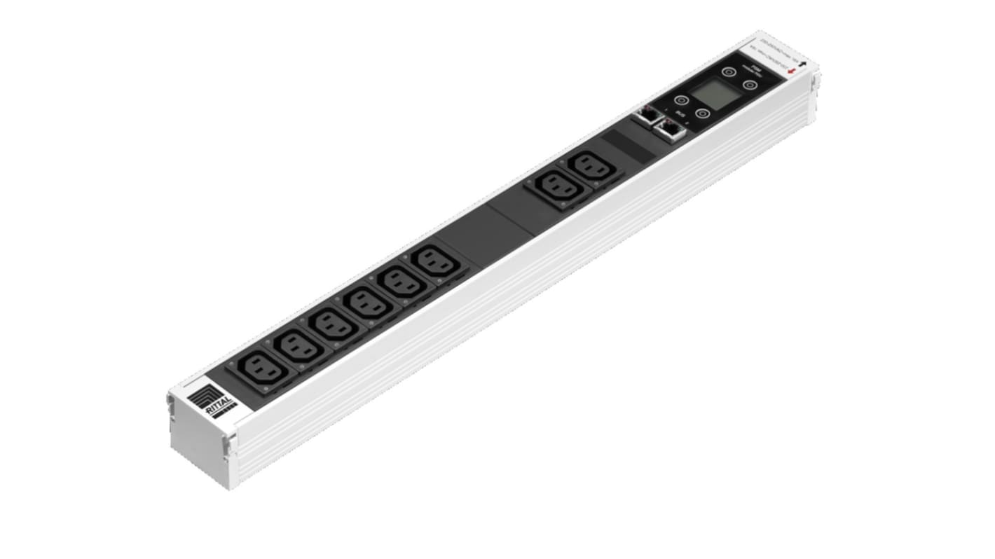 Rittal IEC C13 8 Gang Power Distribution Unit, 1m Cable, 16A, 230 V