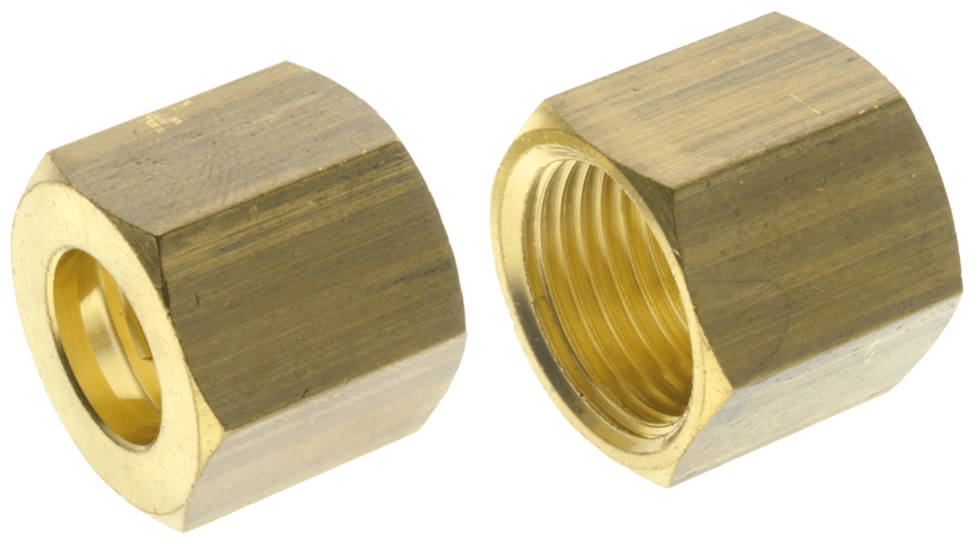 RS PRO Brass Compression Fitting, Straight Nut