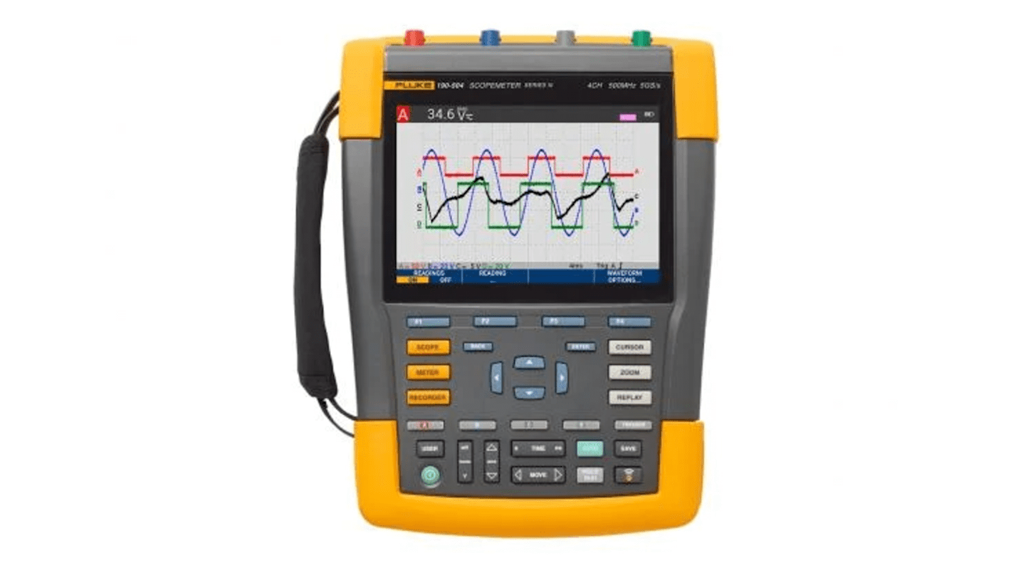 Fluke 190-502-III ScopeMeter III Series, 500MHz Portable Oscilloscope, 2 Analogue Channels