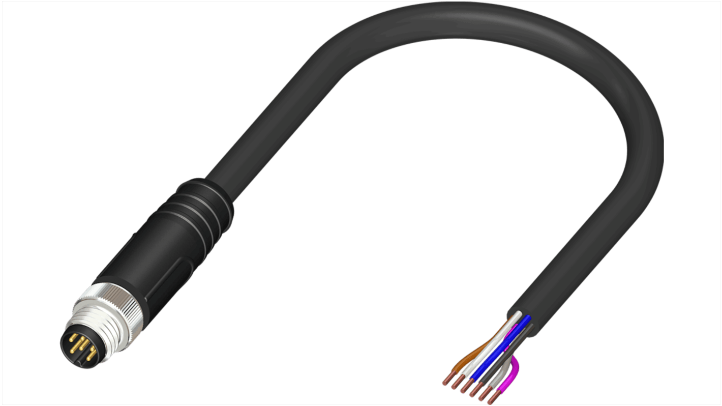 M8 A-Coded Male 6-Pin Straight Moulded C